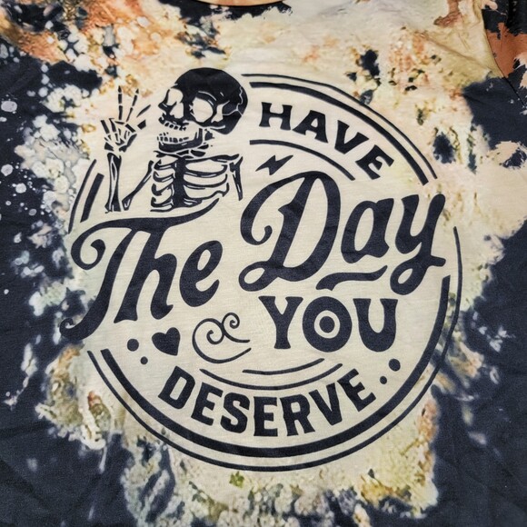 Shein Graphic SS Tee "Have The Day You Deserve" - Size Youth L (8/10) - Picture 1 of 5